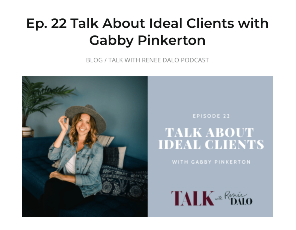 Gabby Pinkerton on the Talk with Renee Dalo Podcast