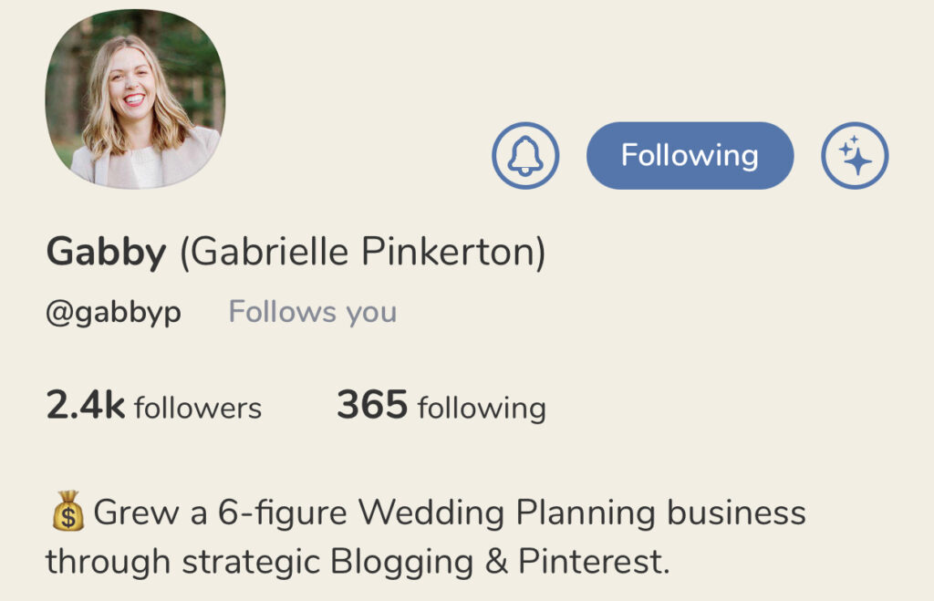 Gabby Pinkerton Clubhouse App profile
